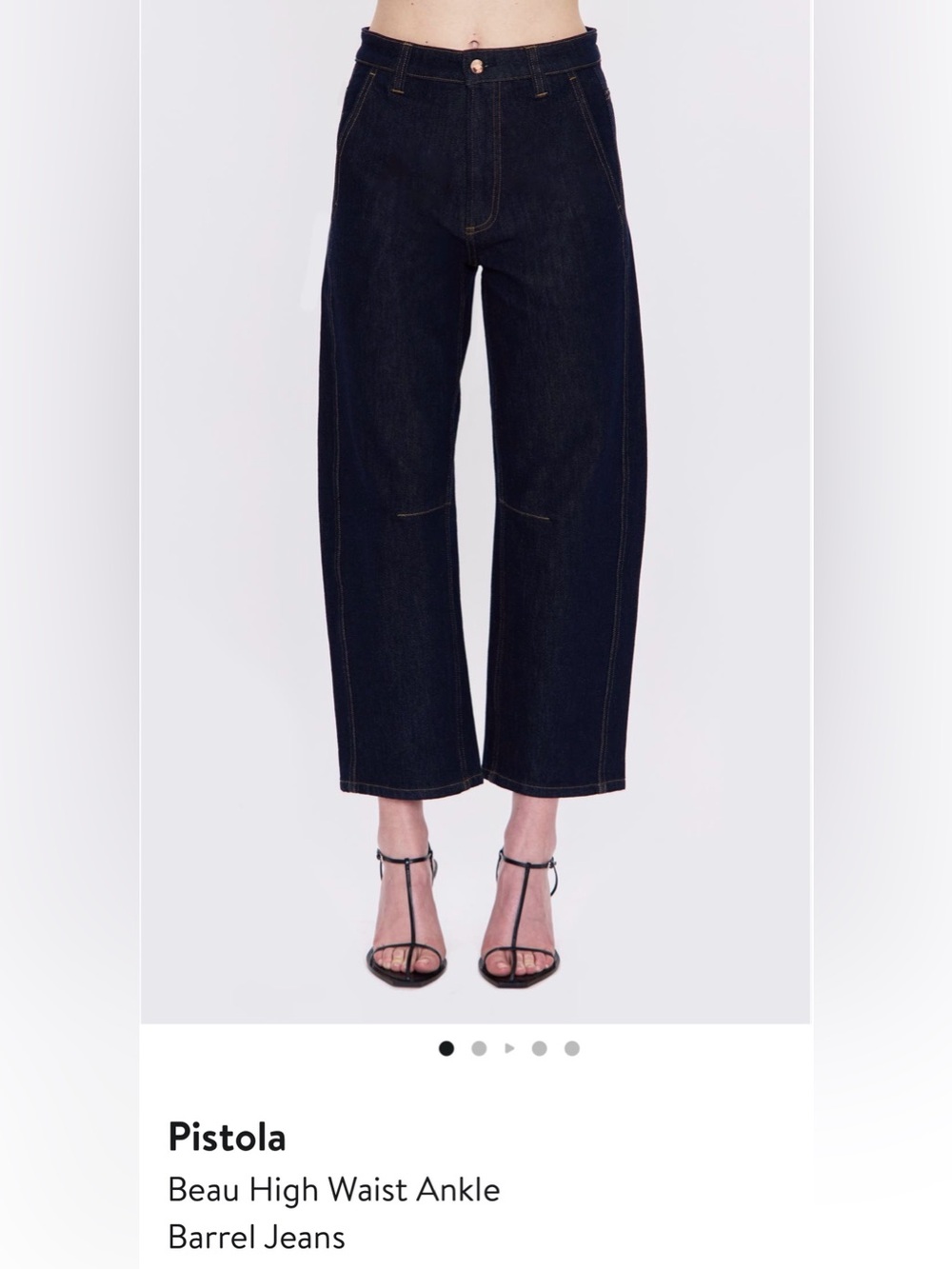 NWT Pistola Beau High-Waist Ankle Dark Indigo Barrel Jeans